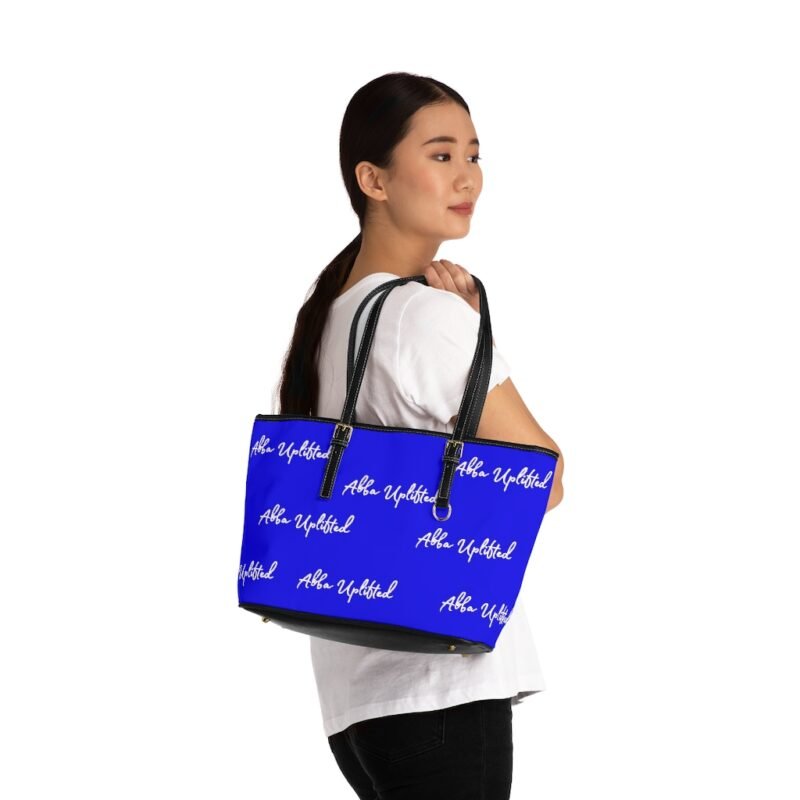 Royal blue  Leather Shoulder Bag - Image 4